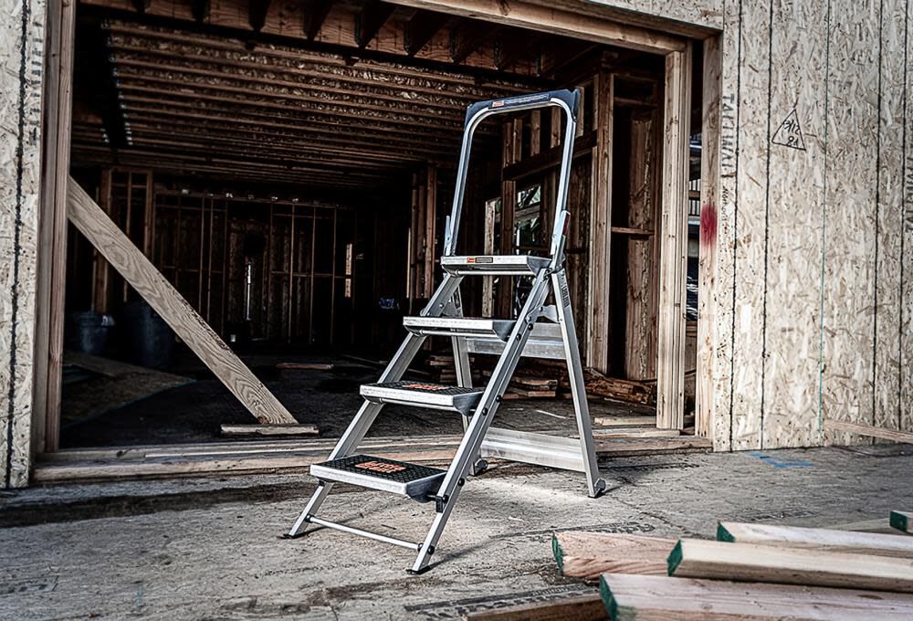 Types. Step Ladder Little Giant Ladders Safety Step M4 Aluminum Type 1A Step Stool with H ...