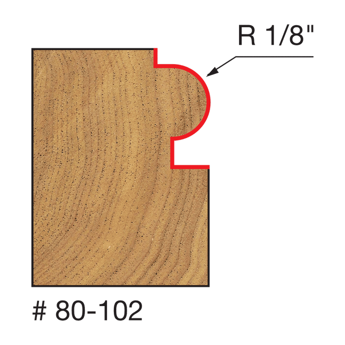 Freud 80-102 1/8" Radius Traditional Beading Bit with 1/4" Shank
