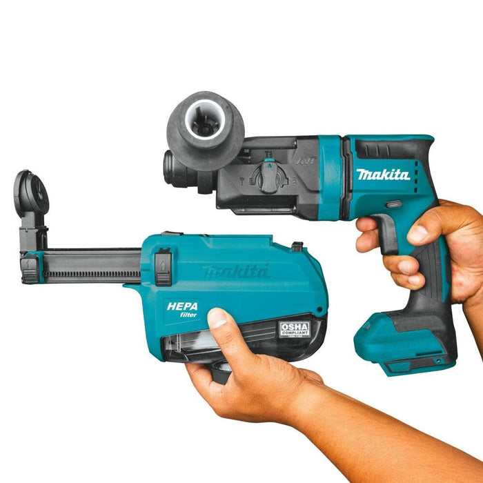 Makita 18V LXT️ 11/16in AVT️ SDS Plus Rotary Hammer Kit with HEPA Dust Extractor (Bare Tool)