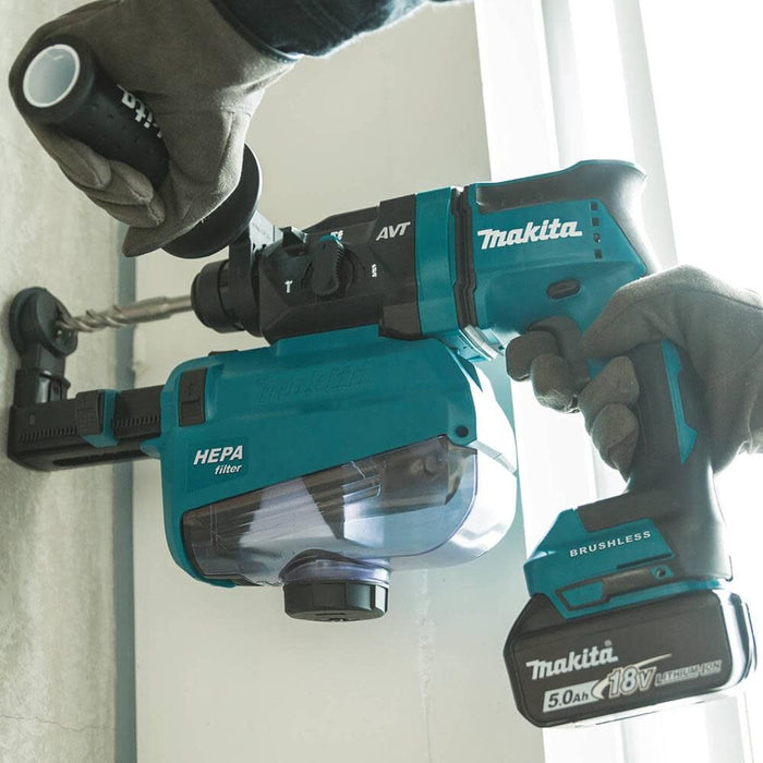 Makita (XRH12TW) 18V LXT️ BR 11/16in AVT SDS-Plus Rotary Hammer Kit with HEPA Dust Extractor