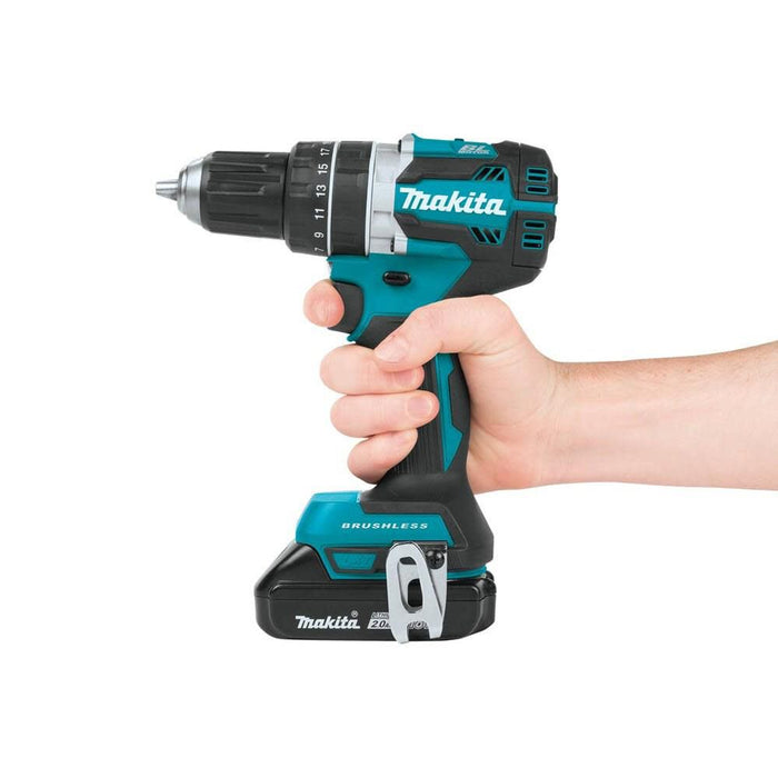 Makita 18V LXT Lithium‑Ion Compact Brushless Cordless 1/2" Hammer Driver‑Drill