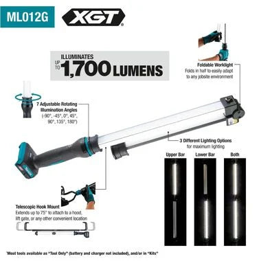 MAKITA (ML012G) 40V max XGT Cordless L.E.D. Underhood Work Light, Light Only