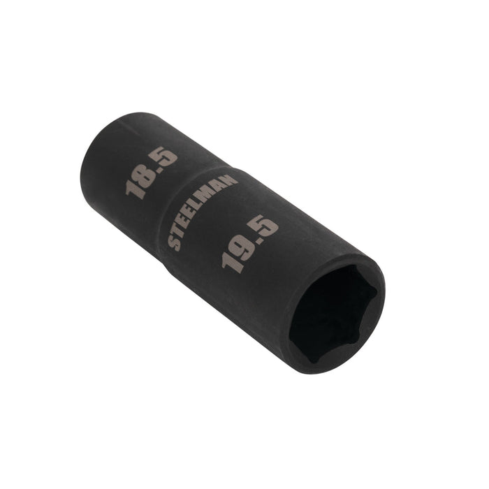 Steelman Pro 97025 1/2-Inch Drive 6-Point Thin Wall 18.5mm x 19.5mm Double Ended Impact Flip Socket