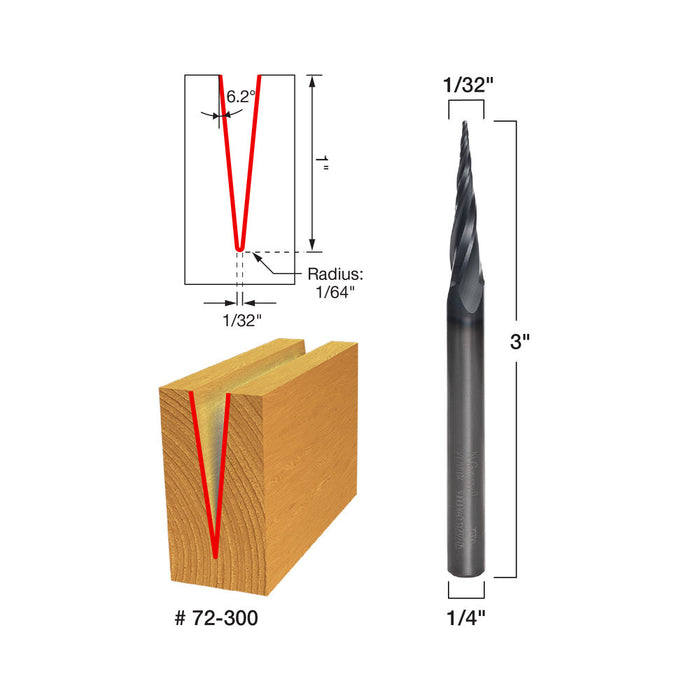 Freud 72-300 6.2" x 1/32" Tapered Ball Tip
