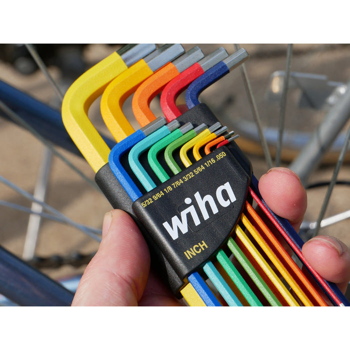 Wiha 13 Piece Ball End Color Coded Hex L-Key Set - Inch