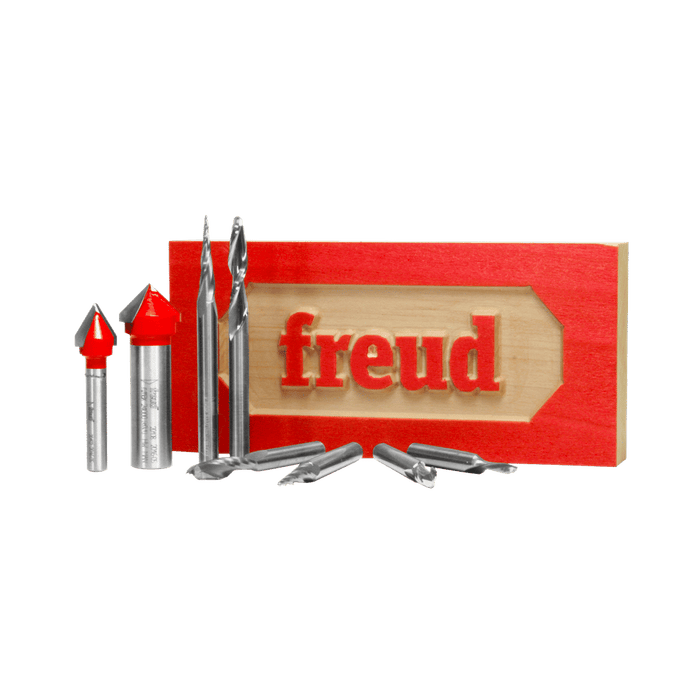 Freud 87-108 8 Piece CNC Router Bit Signmaking Set