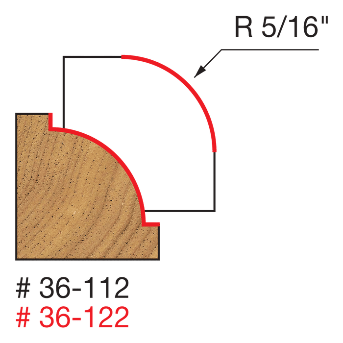 Freud 36-112 5/16" Radius Beading Bit with 1/4" Shank