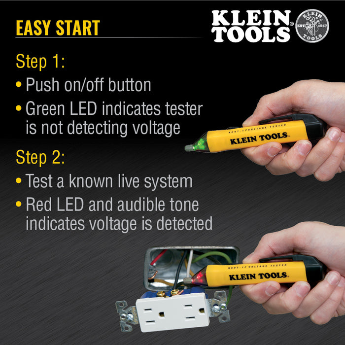 Klein Tools NCVT-1P Non-Contact Voltage Tester Pen, 50 to 1000V AC