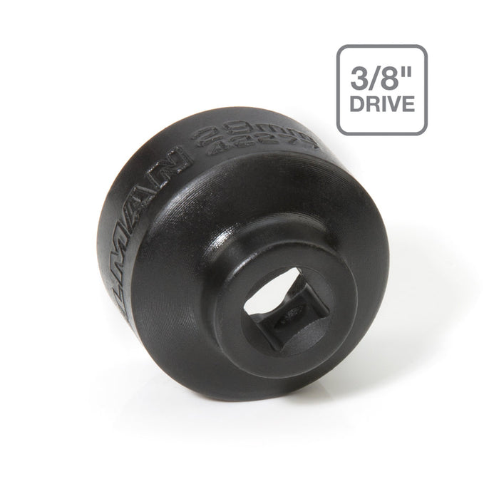 Steelman 29mm Low Profile Oil Filter Wrench Socket for Dodge Cummins and Others, 3/8-Inch Drive, Corrosion-Resistant Black Phosphate Coating