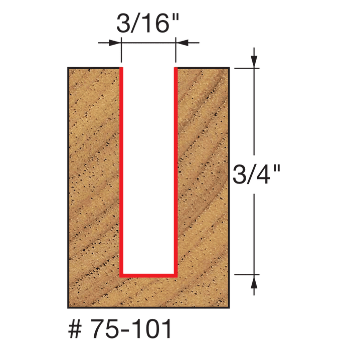 Freud 75-101 3/16" Diameter Up Spiral Bit with 1/4" Shank
