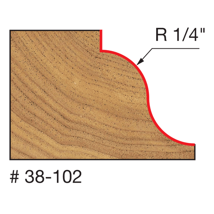 Freud 38-102 1/4" Radius Roman Ogee Router Bit with 1/4" Shank