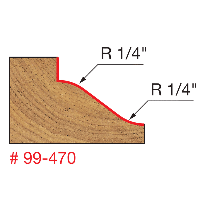 Freud 99-470 1-1/2" Diameter Reversible Wainscoting Bit with 1/2" Shank