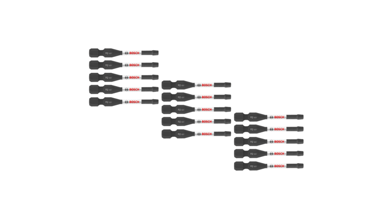 BOSCH 15-Pack 2 In. Driven Square #2 Impact Tough Screwdriving Power Bits