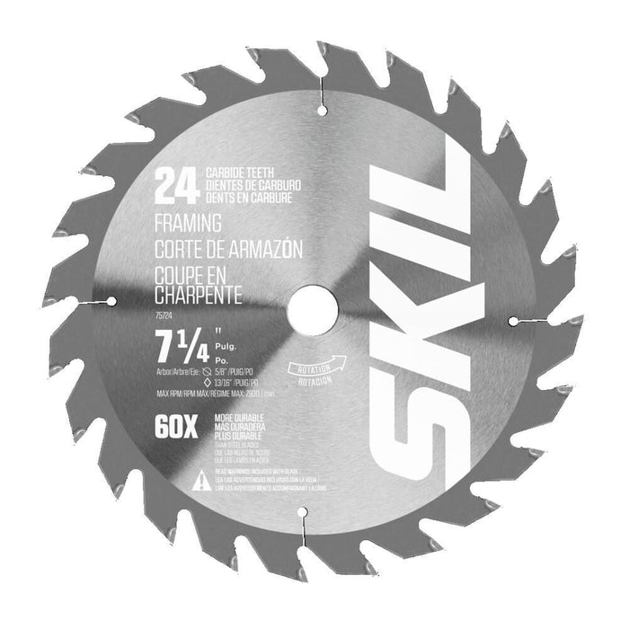 SKIL 7-1/4 In. x 24-Tooth Carbide Tipped Circular Saw Blade