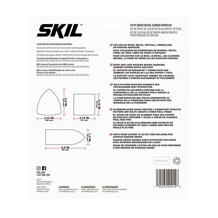 SKIL 30-Piece Mixed Detail Sandpaper Kit