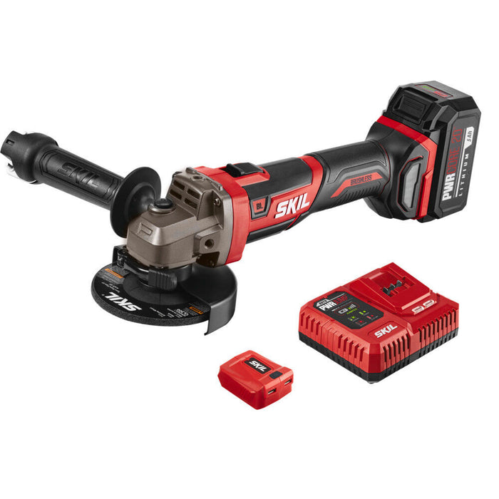SKIL 20V 4-1/2In. Angle Grinder Kit with PWRCORE 20️ 2.0Ah Lithium Battery