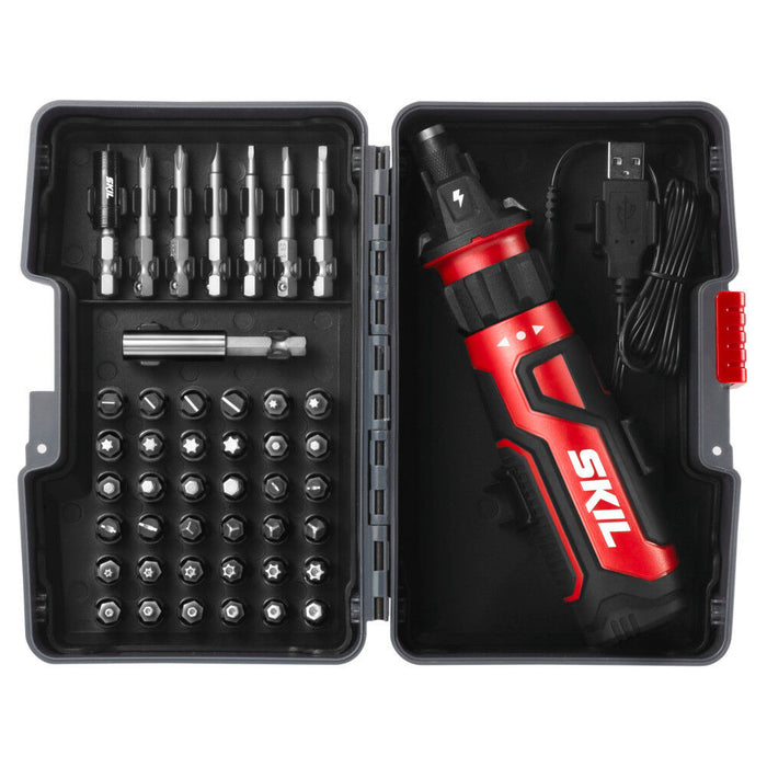 SKIL Rechargeable 4V Screwdriver with Circuit Sensor & 45-PC Bit Kit