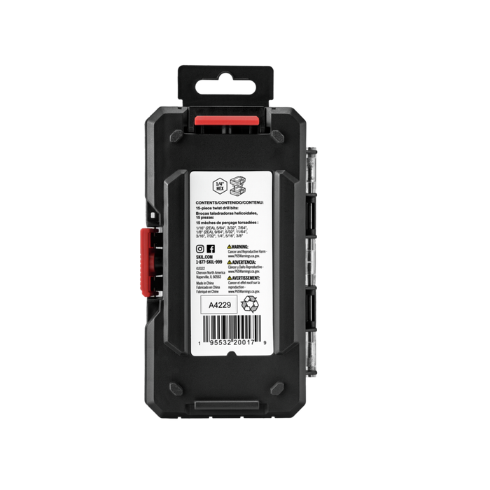 SKIL 15-PieceHex Shank Twist Drill Bit Set