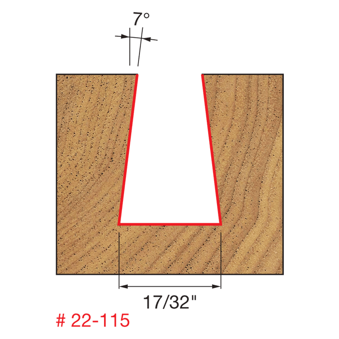 Freud 22-115 17/32" Diameter Dovetail Bit with 1/2" Shank