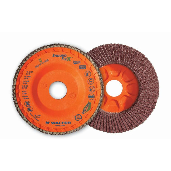 Walter 15Q506 ENDURO-FLEX Abrasive Flap Disc, 60 Grit Grinding Disc (Pack of 10)
