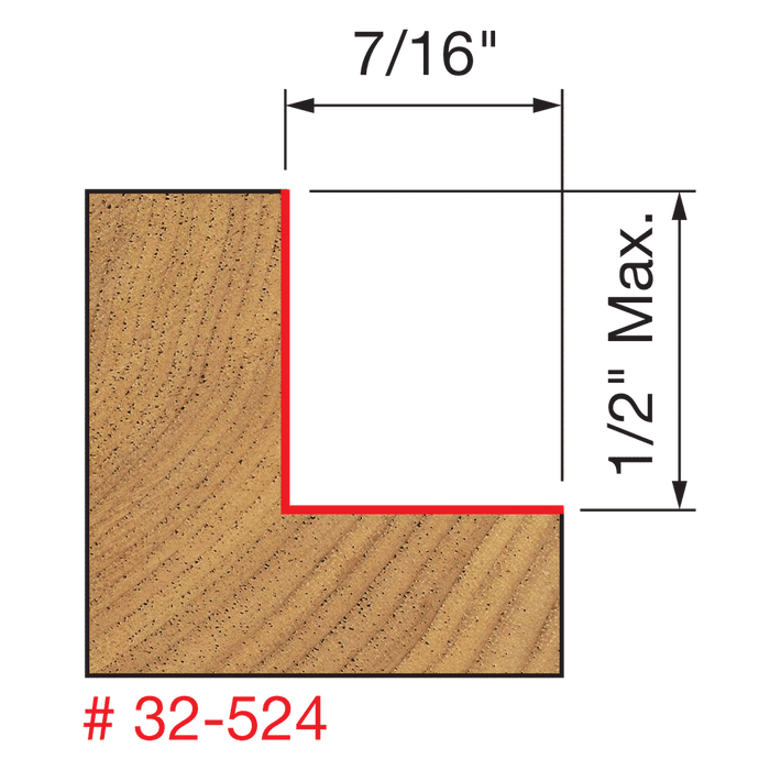 Freud 32-524 Router Bit, 1-3/8" Diameter Cutter with 1/2" Shank