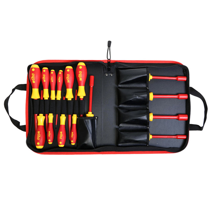 Wiha 32190 Slotted, Phillips and Inch Insulated Screwdriver Set, 1000 Volt, 15 Piece