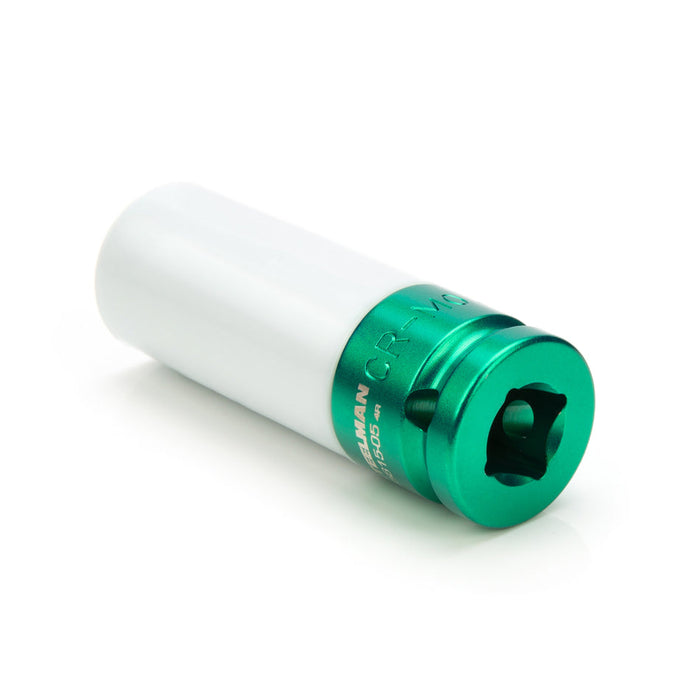 Steelman 95615-05 3/4-inch Sleeved Socket, Wheel and Lug Nut Protector Polyethylene Sleeve and Insert, Non-Marring, Long, 6-Point, 1/2-inch Drive