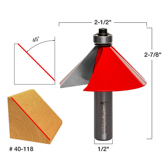 Freud 40-118 Freud 2-1/2" Diameter Chamfer Bit with 1/2" Shank