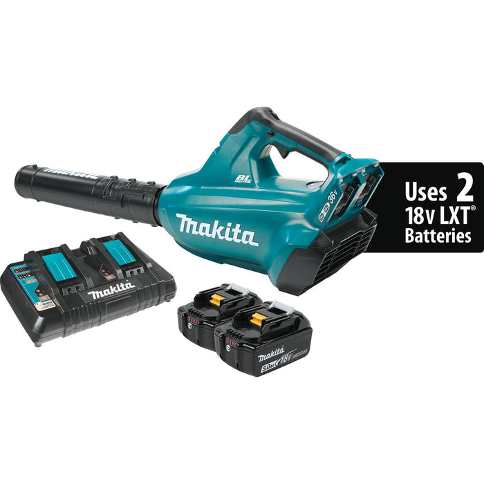 Makita XBU02PT 18V LXT Brushless Blower Kit, dual port charger (5.0Ah)