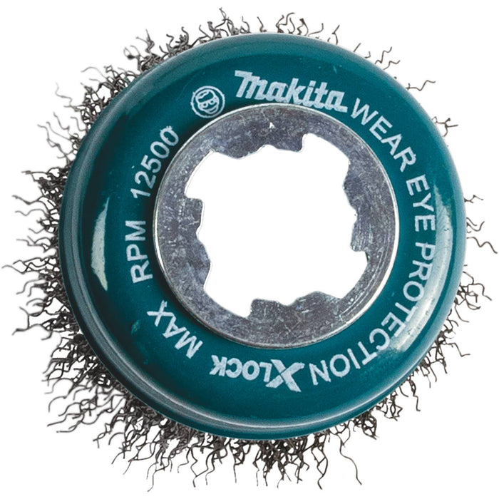 Makita X-LOCK 3" Carbon Steel Crimped Wire Cup Brush