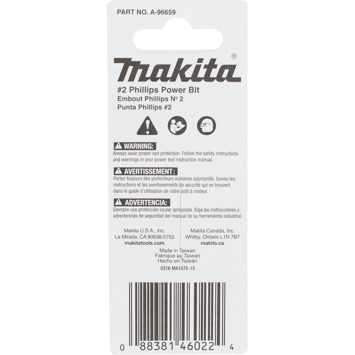Makita Impact X #2 Phillips 2″ Power Bit (2-Pack)