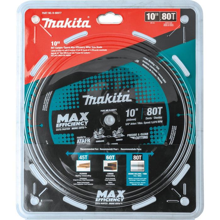 Makita 10" 80T Carbide-Tipped Max Efficiency Miter Saw Blade