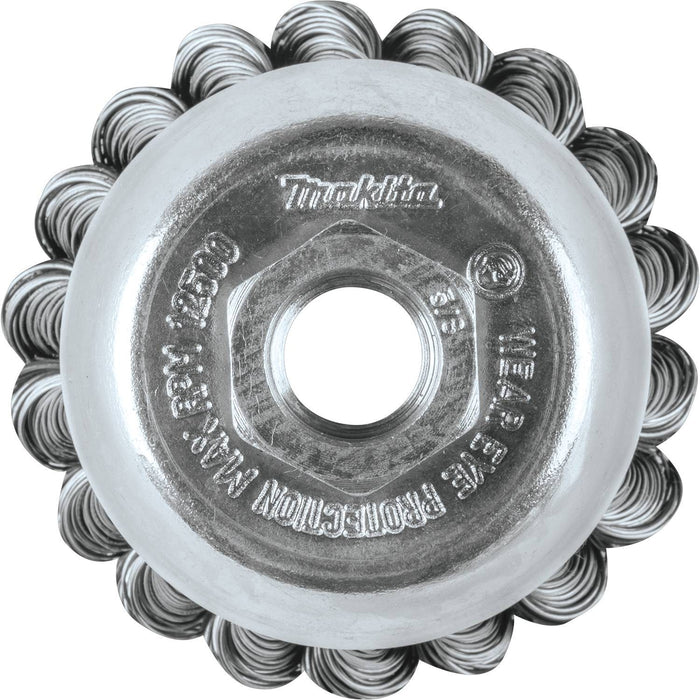 2-3/4" Knot Wire Cup Brush, Stainless, 5/8"-11