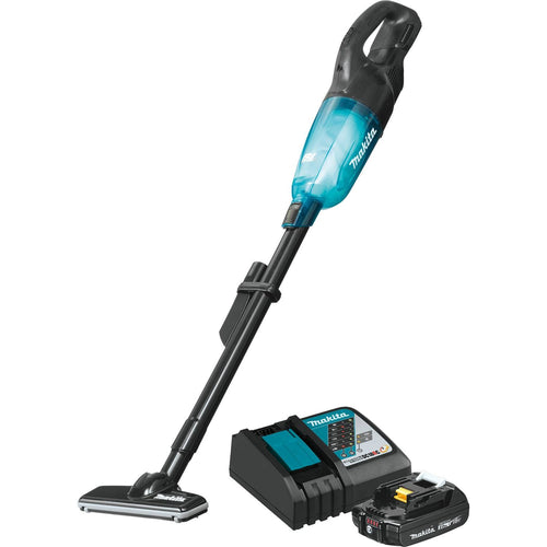 Makita XLC03R1BX4 - 18V LXT Lithium-ion Compact Brushless Cordless Vacuum Kit, Trigger w/ Lock, with one battery (2.0Ah)