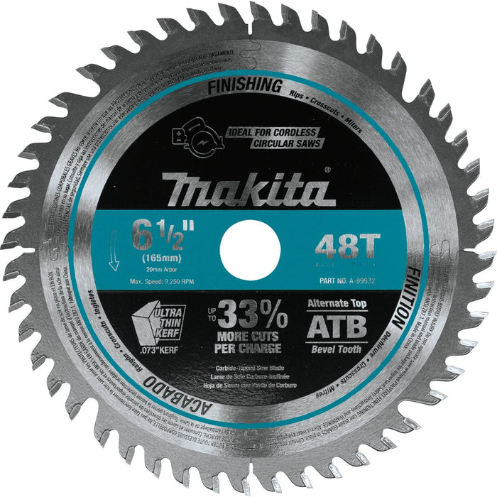 6-1/2" 48T Carbide-Tipped Cordless Plunge Saw Blade