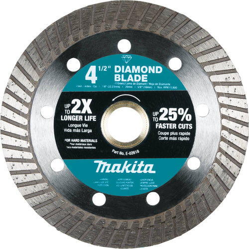 Makita E-02618 - 4-1/2" Diamond Blade, Turbo, Hard Material