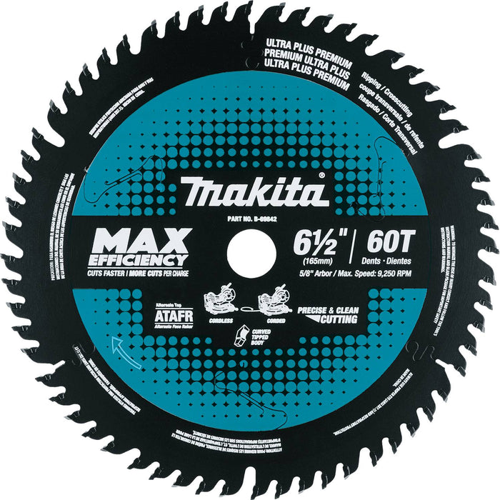 Makita 6-1/2" 60T Carbide-Tipped Max Efficiency Miter Saw Blade