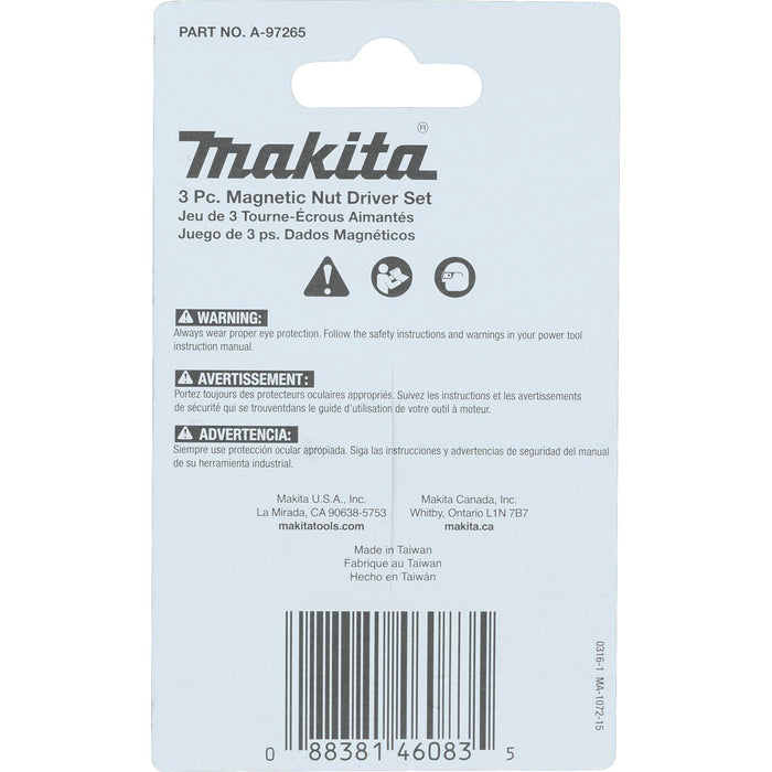 Makita A-97265 Impact X 3 Pc. 1-3/4″ Magnetic Nut Driver Set