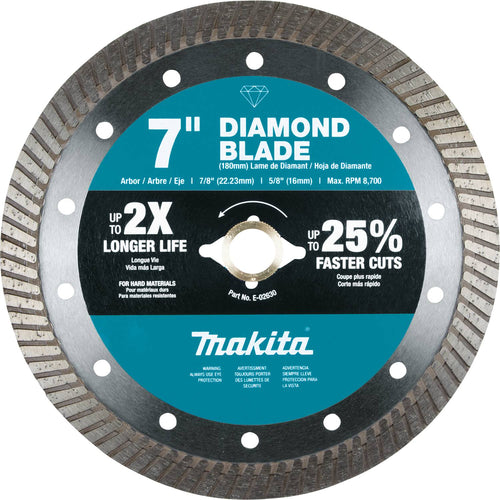 Makita E-02630 - 7" Diamond Blade, Turbo, Hard Material