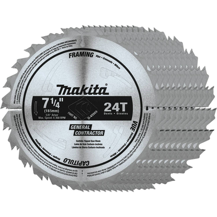 7-1/4" 24T Carbide-Tipped Framing Blade, General Contractor, 10/pk