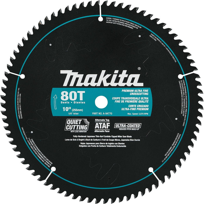 Makita 10 In. x 5/8 In. 80T Ultra-Coated Miter Saw Blade