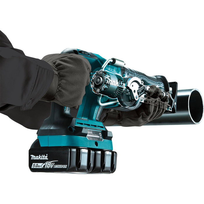 Makita 18V LXT Brushless Recipro Saw Kit, 2-speed, var. spd., tool-less blade change, dual port charger, bag (5.0Ah)