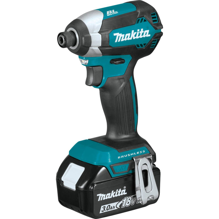 Makita XDT131 - 18V LXT Lithium-Ion Brushless Cordless Impact Driver Kit, var. spd., rev. L.E.D. Light, bag, with one battery (3.0Ah)