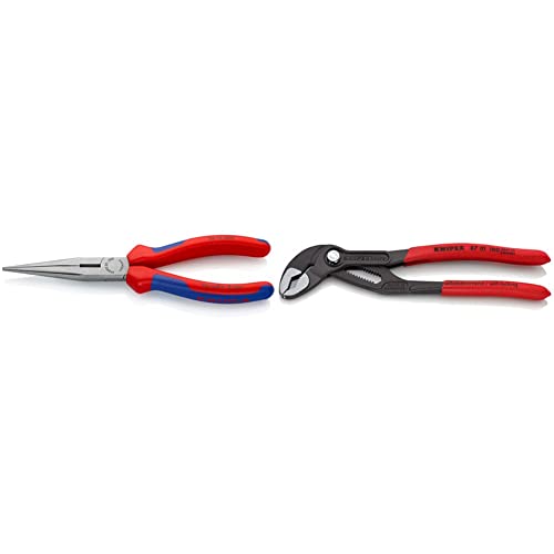 KNIPEX 2612200 8-Inch Long Nose Pliers with Cutter - Comfort Grip