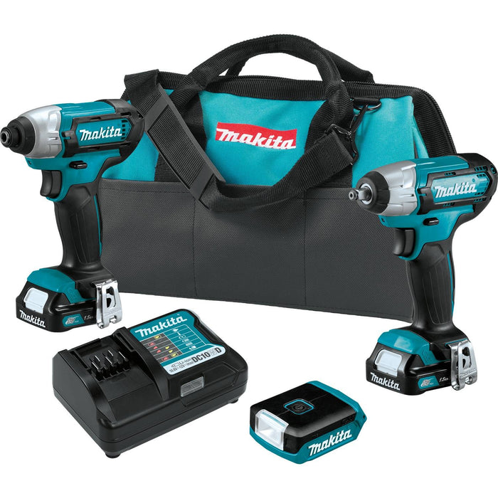 Makita CT324 - 12V max CXT Lithium-Ion Cordless 3 Pc. Combo Kit, DT03Z, WT02Z, ML103, case (1.5Ah)