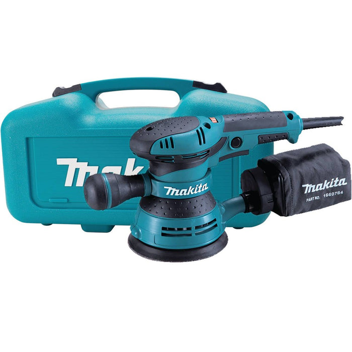 Makita 5” Random Orbit Sander, 3 AMP, 4,000-12,000 OPM, var. spd., case