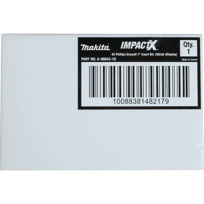 Impact X #2 Phillips Drywall 1″ Insert Bit, 10 x 25/pk, Display