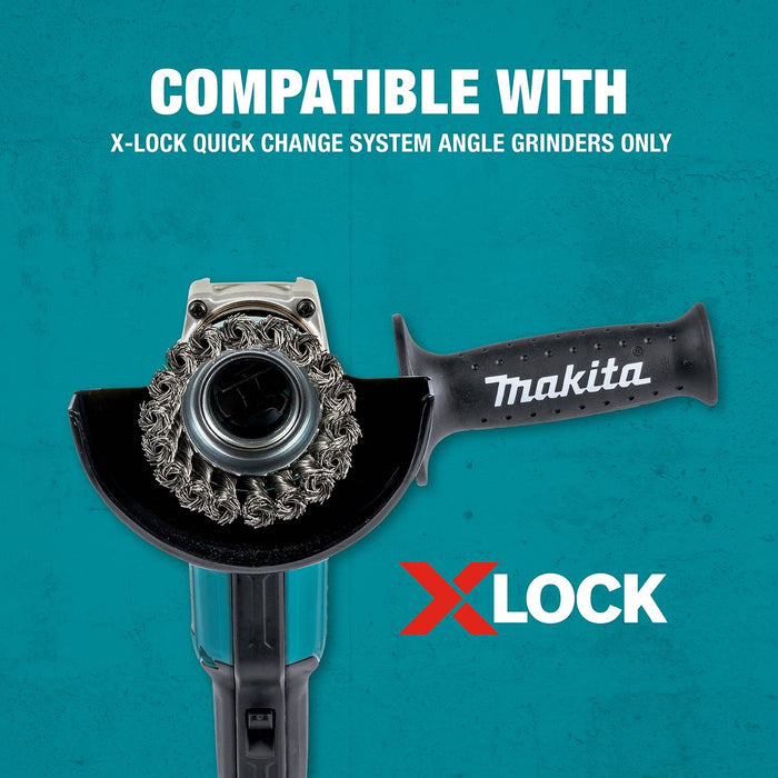 Makita X-LOCK 3-1/8" Carbon Steel Knot Wire Cup Brush