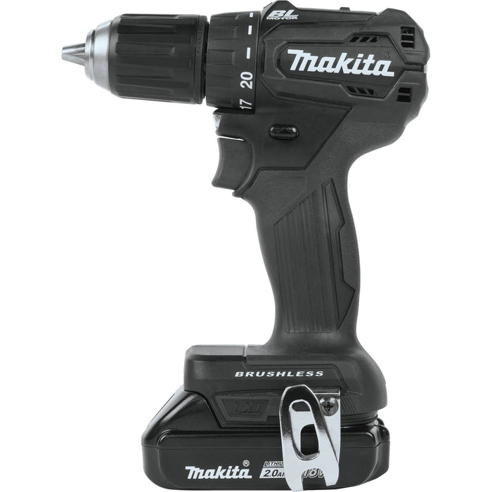 Makita XFD11R1B - 18V LXT Lithium-Ion Sub-Compact Brushless Cordless 1/2" Driver-Drill Kit, 2-speed, var. spd., L.E.D. Light, bag, with one battery (2.0Ah)