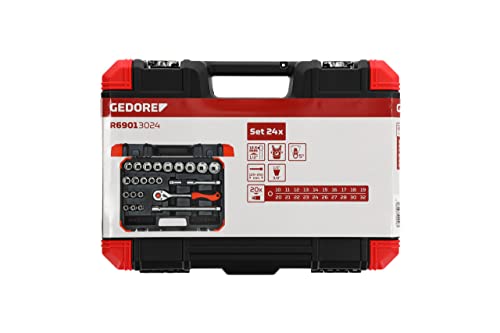 GEDORE RED 24-Piece 1/2 Size 10-32mm Socket Set